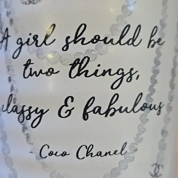 Amanda Greenwood Art Large Dimpled Mug with Coco Chanel Inspirational Quote - Picture 2 of 7